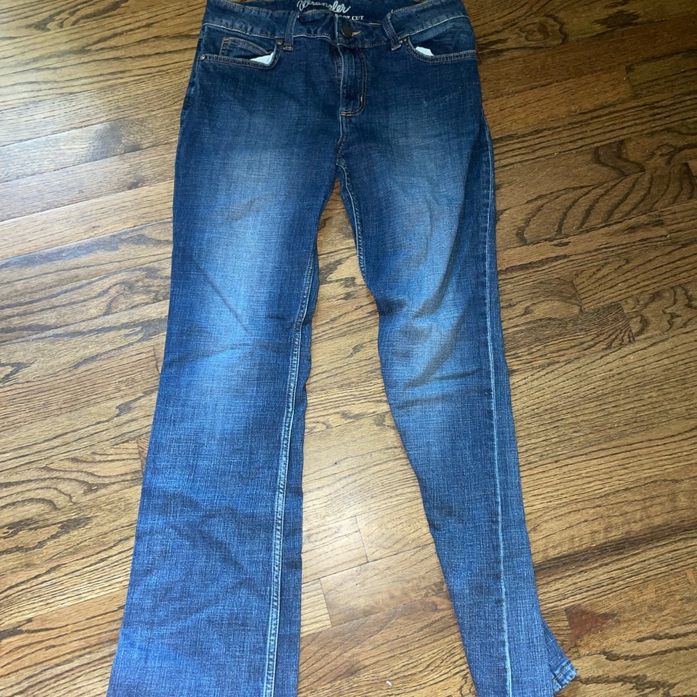 Wrangler Women's Straight Leg Boot Cut Blue Jeans